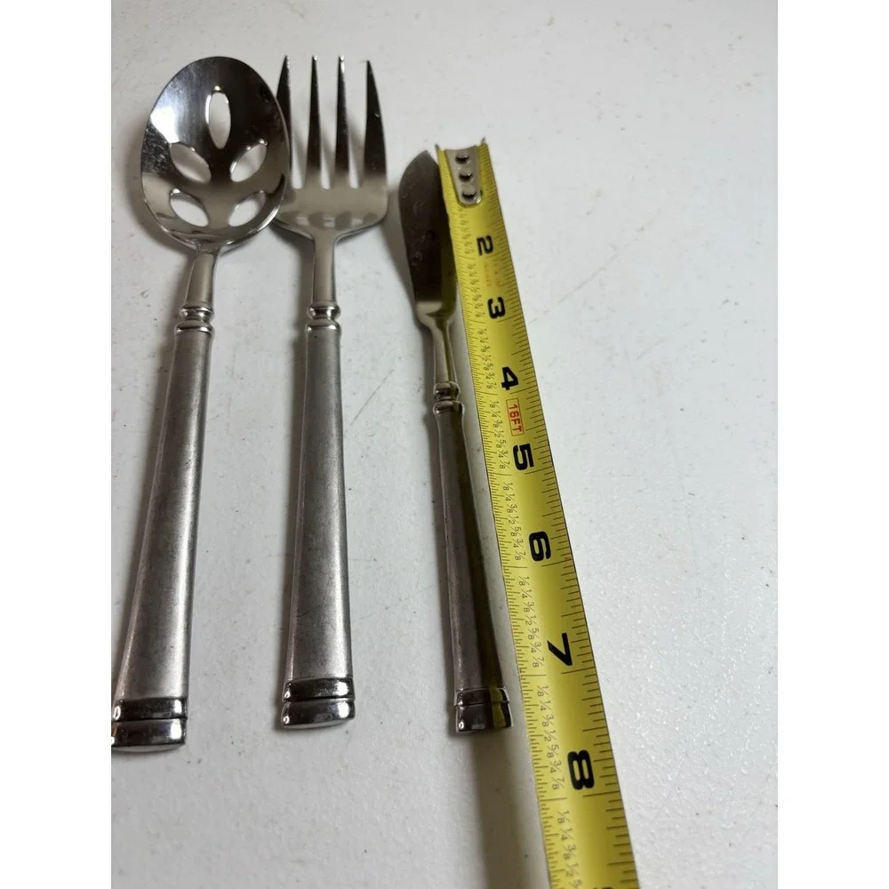 Cambridge‎ Meridian Stainless Serving Pieces Slotted Spoon MeatFork Butter Knife